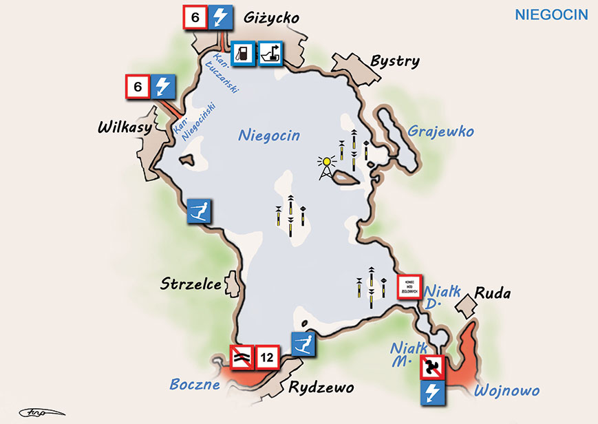 Poradnik - motorowodne Mazury - jezioro Niegocin